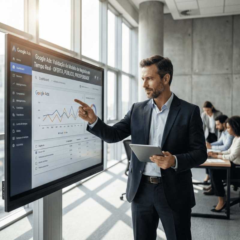 google ads sendo usado para validacao de modelo de negocio, analise de dados e performance