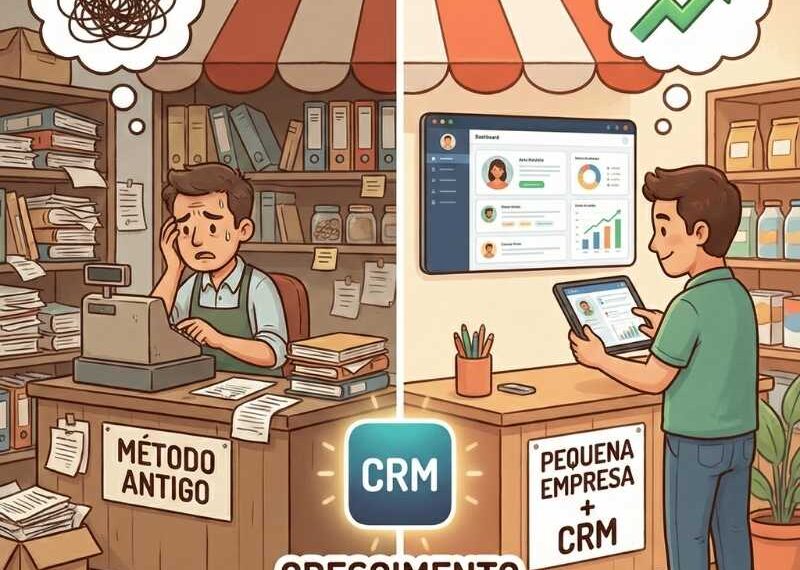 comparacao entre metodo antigo e crm em pequenas empresas para organizacao e crescimento