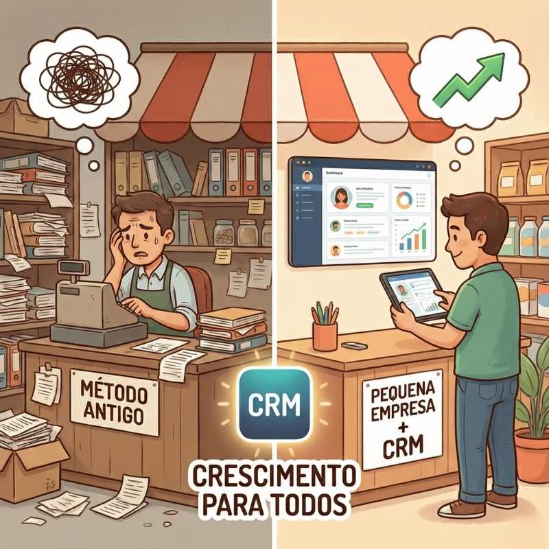 comparacao entre metodo antigo e crm em pequenas empresas para organizacao e crescimento